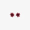 INK + ALLOY Game Day Flower Two Color Beaded Post Earrings Red + Black