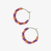 INK + ALLOY Game Day Mixed Seed Bead Hoop Earrings Orange + Purple