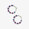 INK + ALLOY Game Day Mixed Seed Bead Hoop Earrings Red + Blue