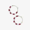 INK + ALLOY Game Day Mixed Seed Bead Hoop Earrings White + Dark Red