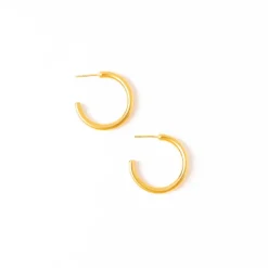 INK + ALLOY Gemma Everyday Small Chunky Hoop Earrings Brass Brass