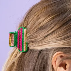 INK + ALLOY Gia Mixed Horizontal Stripes Small Claw Rio