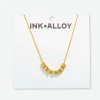 INK + ALLOY Goldie Chain Necklace With Brass Letters 16" With 1.5" Extension Gameday