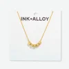 INK + ALLOY Goldie Chain Necklace With Brass Letters 16" With 1.5" Extension Peace