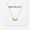 INK + ALLOY Goldie Chain Necklace With Brass Letters 16" With 1.5" Extension Xoxo