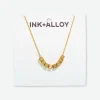 INK + ALLOY Goldie Chain Necklace With Brass Letters 16" With 1.5" Extension Strength