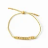 INK + ALLOY Goldie Gold Lurex Cord With Brass Letters Adjustable Gameday