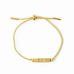 INK + ALLOY Goldie Gold Lurex Cord With Brass Letters Adjustable Mama