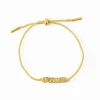 INK + ALLOY Goldie Gold Lurex Cord With Brass Letters Adjustable Love