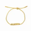 INK + ALLOY Goldie Gold Lurex Cord With Brass Letters Adjustable Peace