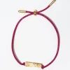 INK + ALLOY Goldie Hot Pink Lurex Cord With Brass Letters Adjustable XOXO