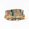 INK + ALLOY Grace & Alex Bracelet Stack Green And Pink