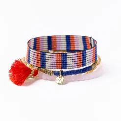 INK + ALLOY Grace & Alex Bracelet Stack Lapis And Pink