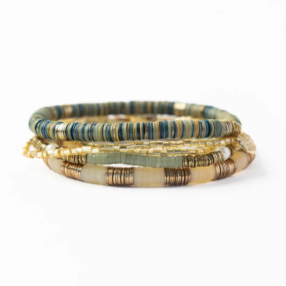 INK + ALLOY Grace Bracelet Stack of 5 - Green + Citron