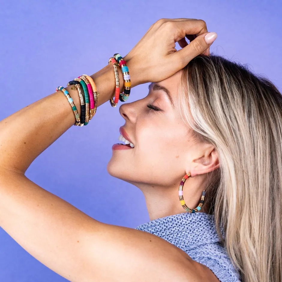 INK + ALLOY Grace Color Block Stretch Bracelet Light Multicolor