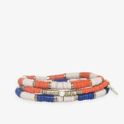 INK + ALLOY Grace Game Day Sequin Bracelet Stack of 3 Blue and Orange