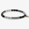 INK + ALLOY Grace Gold Stripe Stretch Bracelet Black and White