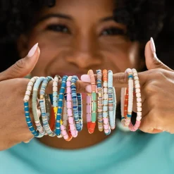 INK + ALLOY Grace Half and Half Color Block Stretch Bracelet Lapis