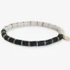 INK + ALLOY Grace Half and Half Color Block Stretch Bracelet Black