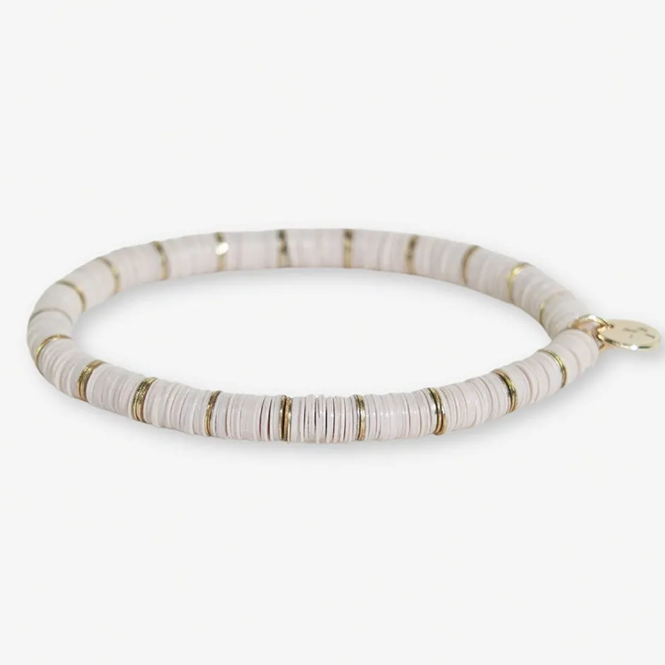 INK + ALLOY Grace Half and Half Color Block Stretch Bracelet Cream