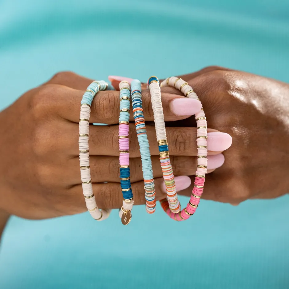 INK + ALLOY Grace One Color Multi Mix Stretch Bracelet Cream