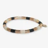INK + ALLOY Grace Small Uniform Colorblocks With Gold Sequin Stretch Bracelet Black