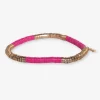 INK + ALLOY Grace Two Color Block Stretch Bracelet Hot Pink and Gold