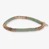 INK + ALLOY Grace Two Color Block Stretch Bracelet Mint and Gold