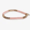 INK + ALLOY Grace Two Color Block Stretch Bracelet Light Pink and Gold