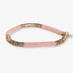 INK + ALLOY Grace Two Color Block Stretch Bracelet Light Pink and Gold