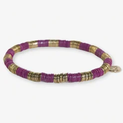 INK + ALLOY Grace Two-Color Block Sequin Stretch Bracelet Port and Gold