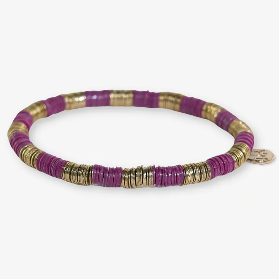 INK + ALLOY Grace Two-Color Block Sequin Stretch Bracelet Port and Gold