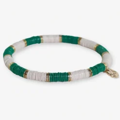 INK + ALLOY Grace Two-Color Block Sequin Stretch Bracelet Kelly Green/Ivory