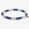 INK + ALLOY Grace Two-Color Block Sequin Stretch Bracelet Lapis/Ivory
