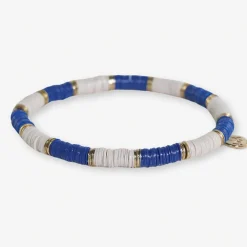 INK + ALLOY Grace Two-Color Block Sequin Stretch Bracelet Lapis/Ivory