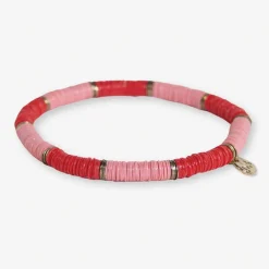 INK + ALLOY Grace Two-Color Block Sequin Stretch Bracelet Red/Pink