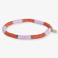 INK + ALLOY Grace Two-Color Block Sequin Stretch Bracelet Coral
