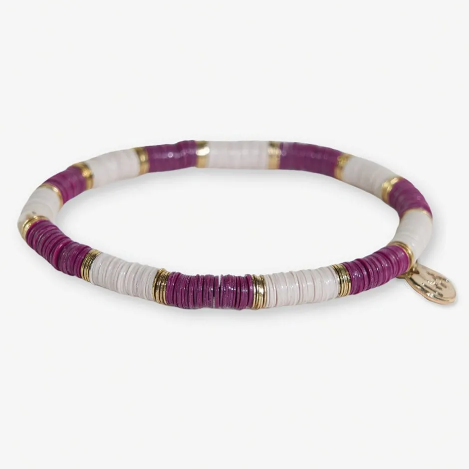 INK + ALLOY Grace Two-Color Block Sequin Stretch Bracelet Port/Ivory