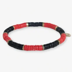 INK + ALLOY Grace Two-Color Block Sequin Stretch Bracelet Black/Red