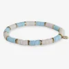 INK + ALLOY Grace Two-Color Block Sequin Stretch Bracelet Light Blue/Ivory