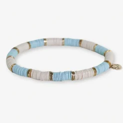 INK + ALLOY Grace Two-Color Block Sequin Stretch Bracelet Light Blue/Ivory