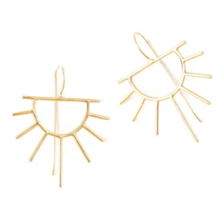 INK + ALLOY Gretchen Half Sun Threader Earrings Brass