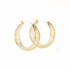 INK + ALLOY Gretchen Honeycomb Hoop Earrings Brass