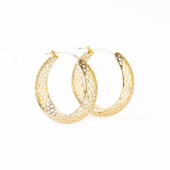 INK + ALLOY Gretchen Honeycomb Hoop Earrings Brass