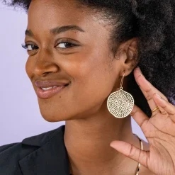 INK + ALLOY Gretchen Large Circle with Holes Earrings Brass