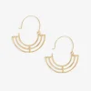 INK + ALLOY Gwen Half Circle with Cut Outs Abstract Hoop Earrings Brass