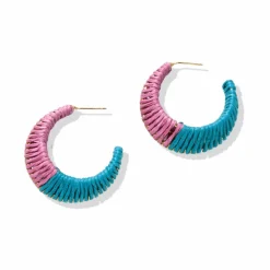 INK + ALLOY Harper Color Block Hoop Earrings Lilac and Turquoise