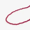 INK + ALLOY Hayden Solid Single Strand Crystal Necklace With Tassel Maroon