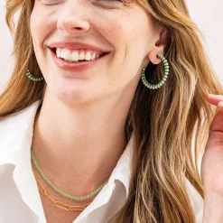 INK + ALLOY Hayden Solid Single Strand Crystal Necklace With Tassel Mint