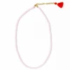 INK + ALLOY Hayden Solid Single Strand Crystal Necklace With Tassel Pink